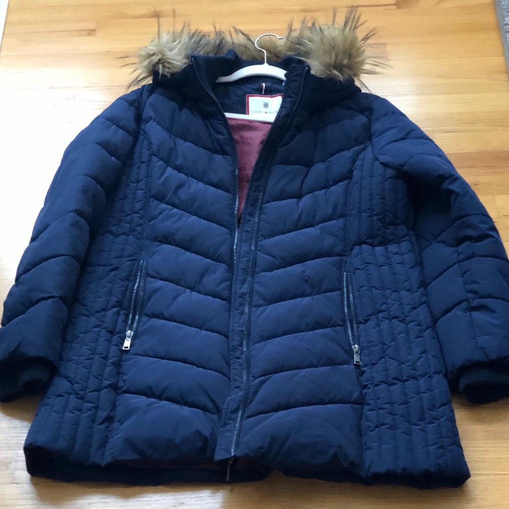 Tommy Hilfiger Womens Navy Winter Coat XL